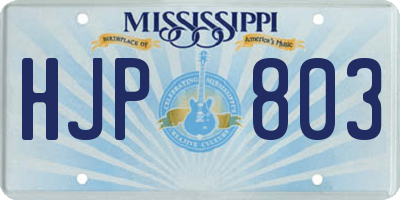MS license plate HJP803