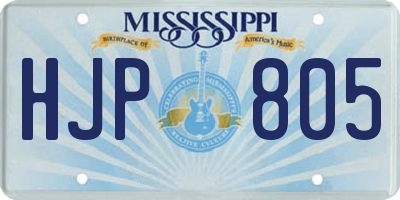 MS license plate HJP805