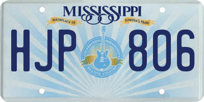 MS license plate HJP806