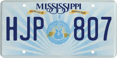 MS license plate HJP807
