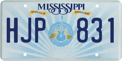 MS license plate HJP831