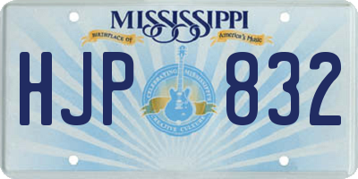 MS license plate HJP832