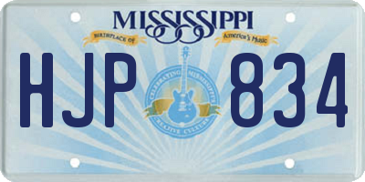 MS license plate HJP834