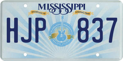 MS license plate HJP837