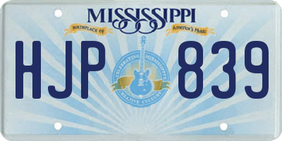 MS license plate HJP839