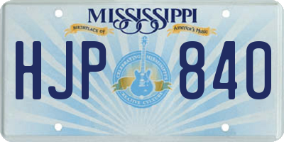 MS license plate HJP840