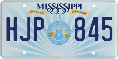 MS license plate HJP845