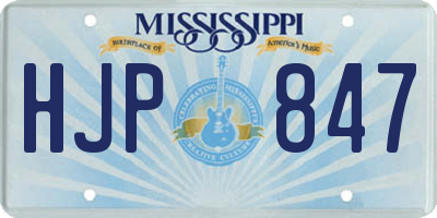 MS license plate HJP847