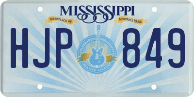 MS license plate HJP849