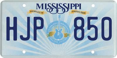 MS license plate HJP850