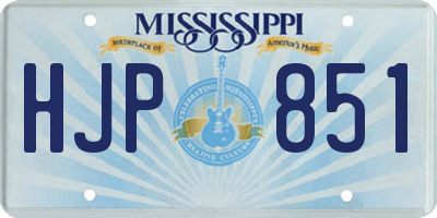 MS license plate HJP851