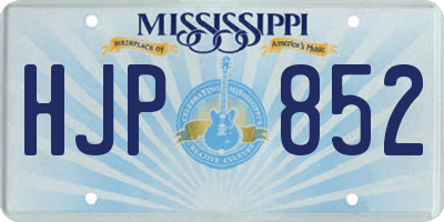MS license plate HJP852