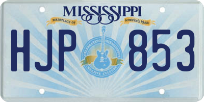 MS license plate HJP853