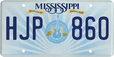 MS license plate HJP860