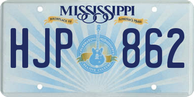 MS license plate HJP862