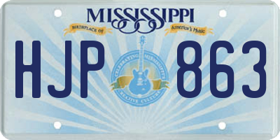 MS license plate HJP863