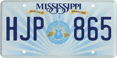 MS license plate HJP865