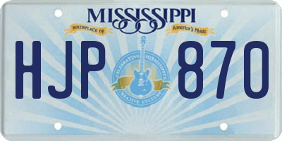 MS license plate HJP870