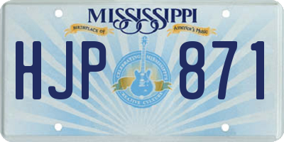 MS license plate HJP871