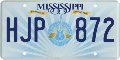 MS license plate HJP872
