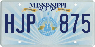 MS license plate HJP875