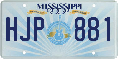 MS license plate HJP881