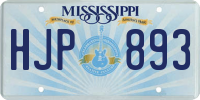MS license plate HJP893