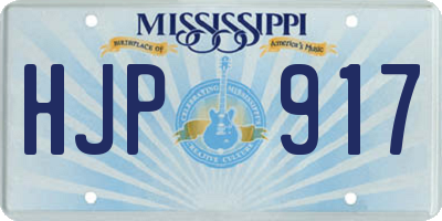 MS license plate HJP917