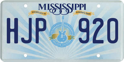 MS license plate HJP920