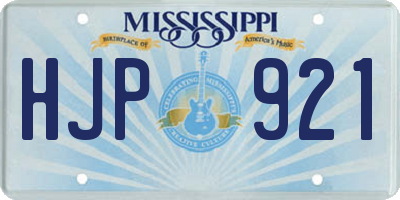 MS license plate HJP921