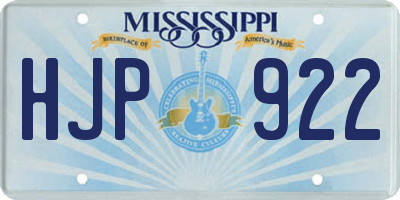 MS license plate HJP922