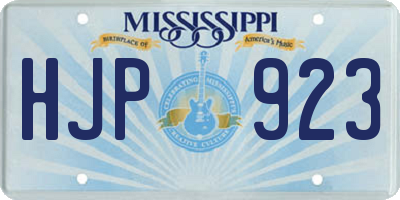 MS license plate HJP923