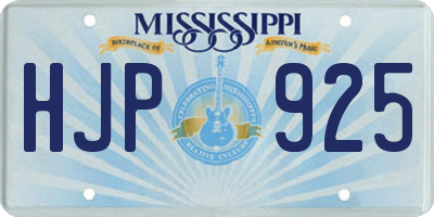 MS license plate HJP925
