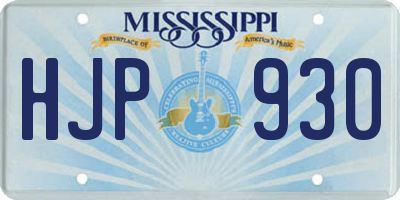 MS license plate HJP930