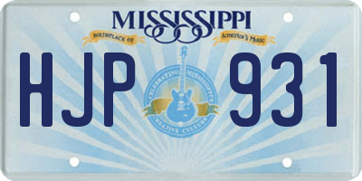 MS license plate HJP931