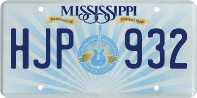 MS license plate HJP932