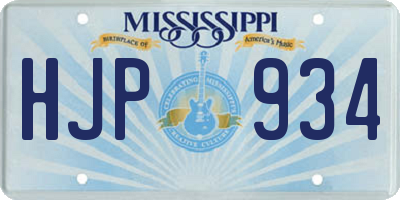 MS license plate HJP934