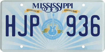 MS license plate HJP936