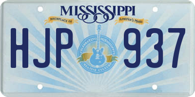 MS license plate HJP937