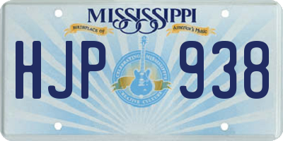 MS license plate HJP938