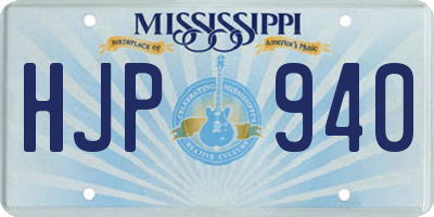 MS license plate HJP940
