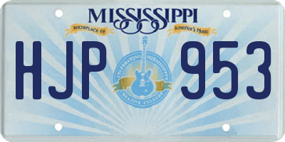 MS license plate HJP953