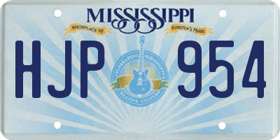 MS license plate HJP954
