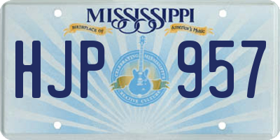 MS license plate HJP957