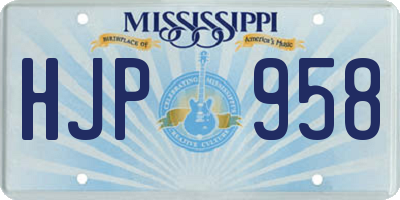 MS license plate HJP958