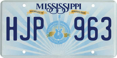 MS license plate HJP963