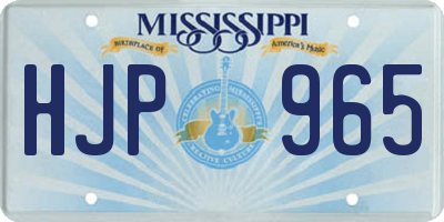 MS license plate HJP965