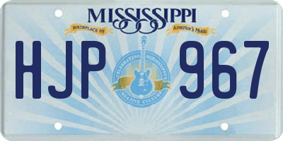 MS license plate HJP967