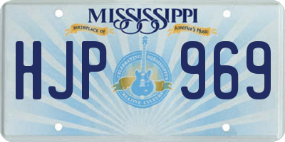 MS license plate HJP969
