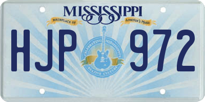 MS license plate HJP972